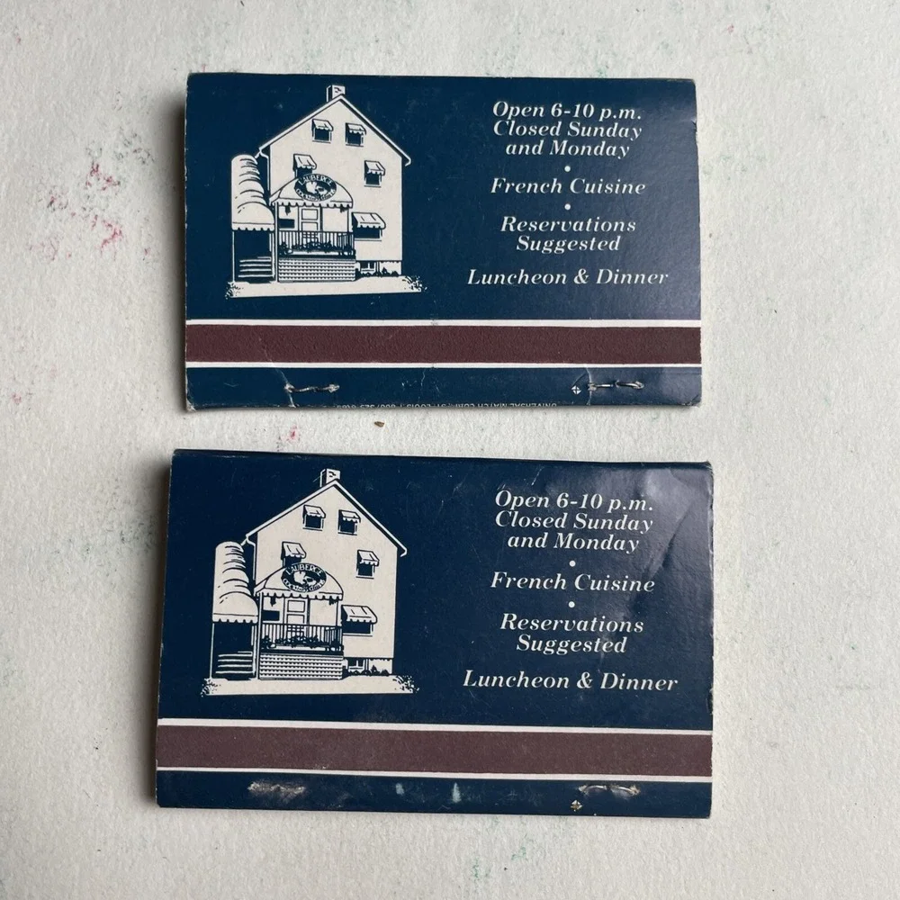 Vintage Matchbooks Lauberge Cocktails Dining Portsmouth NH Blue Gold Memorabilia